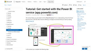 Get started with the Power BI service - Power BI | Microsoft Docs
