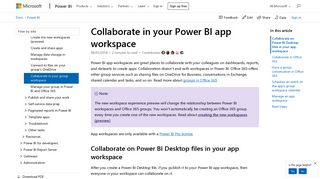 Collaborate in your Power BI app workspace - Power BI | Microsoft Docs