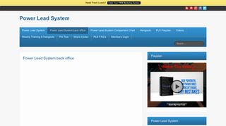 Power Lead System back office