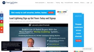 Lead Lightning Sign up Get Yours Today and ... - Power Lead System