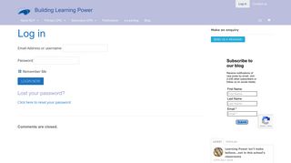 Log in | Building Learning Power