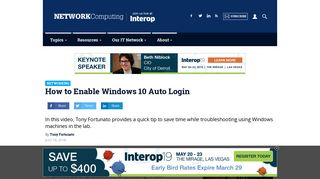 How to Enable Windows 10 Auto Login | IT ... - Network Computing