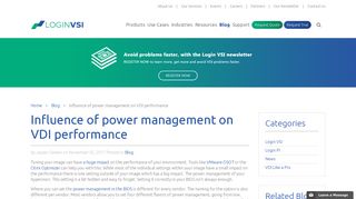 Influence of power management on VDI performance - Login VSI