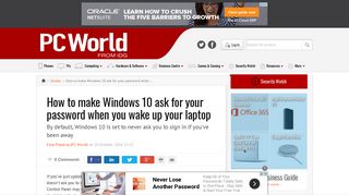 How to make Windows 10 ask for your password when you wake up ...