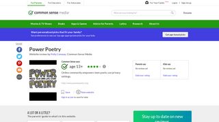 Power Poetry Website Review - Common Sense Media