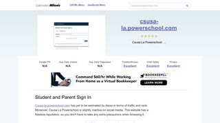 Csusa-la.powerschool.com website. Student and Parent Sign In.