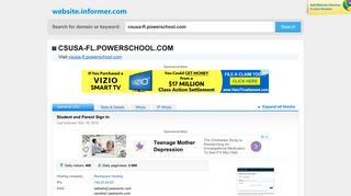 csusa-fl.powerschool.com at WI. Student and Parent Sign In