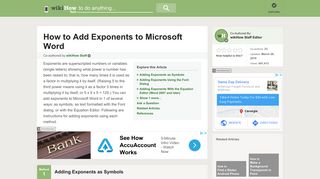 4 Ways to Add Exponents to Microsoft Word - wikiHow