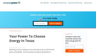 Your Power To Choose Energy In Texas - Compare Power