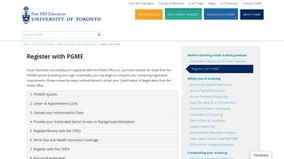 Register with PGME - Postgraduate Medical Education - University of ...