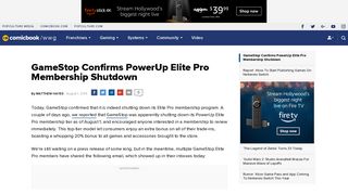 GameStop Confirms PowerUp Elite Pro Membership Shutdown