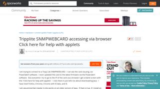 [SOLVED] Tripplite SNMPWEBCARD accessing via browser Click here ...