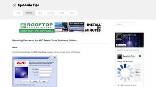 Resetting Password for APC PowerChute Business Edition