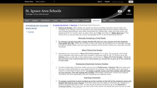 PowerGrade Teacher Resources / Overview - St. Ignace Area Schools