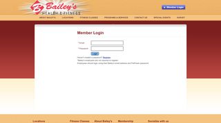 Baileys Member Login - Baileys Gym