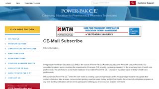 POWER-PAK C.E.® - CE-Mail Subscribe
