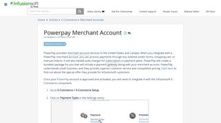 Powerpay Merchant Account | Infusionsoft Pro