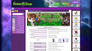 Account Registration - Powerpets Virtual Pet Site