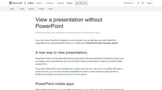 View a presentation without PowerPoint - PowerPoint - Office Support