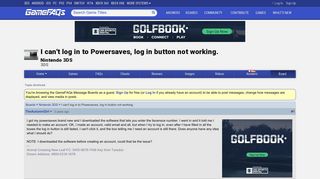 I can't log in to Powersaves, log in button not working. - Nintendo 3DS ...