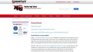 PowerSchool - Huntley Community School District 158