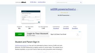 Sd206.powerschool.com website. Student and Parent Sign In.