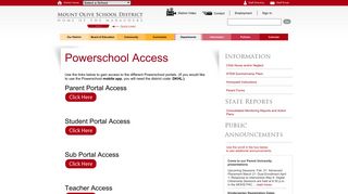 Your Powerschool Portal for Mount Olive Schools