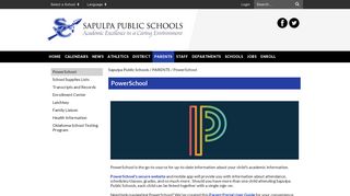 Parent Portal - PowerSchool - Sapulpa Public Schools