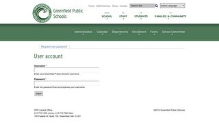 User account | Greenfield Public Schools