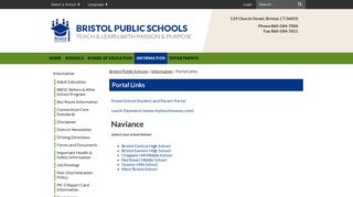 Portal Links - Bristol Public Schools