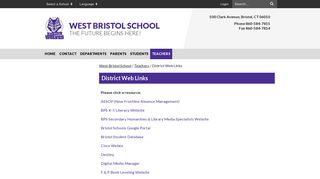 District Web Links - West Bristol School