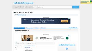 pschool.gov.vg at WI. Student and Parent Sign In - Website Informer