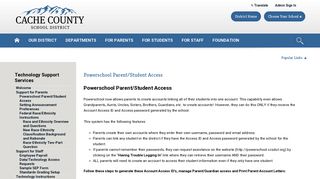 Powerschool Parent/Student Access - Cache County School District