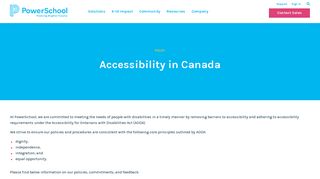 PowerSchool Canada Accessibility