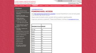 Guidance / Powerschool Access