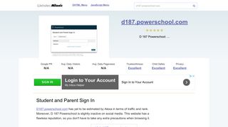 D187.powerschool.com website. Student and Parent Sign In.