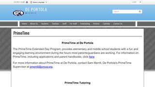 PrimeTime | De Portola - San Diego Unified School District
