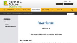 Student Data Management / PowerSchool Parent ... - Florence 1 Schools