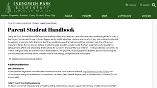 Parent Student Handbook - Evergreen Park District 124