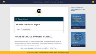 CCSD21 - PowerSchool Parent Portal