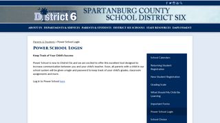 Power School Login - Spartanburg County School District #6
