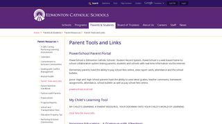 Parent Tools and Links - Edmonton Catholic Schools