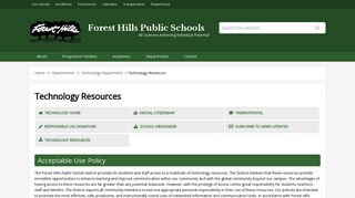 Technology Resources - Forest Hills Public Schools