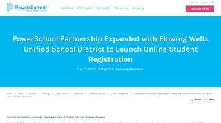 Flowing Wells USD launches online student registration - PowerSchool