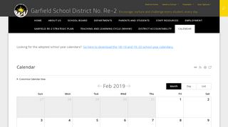 Garfield School District No. Re-2 / Calendar