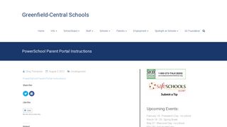 PowerSchool Parent Portal Instructions – Greenfield-Central Schools