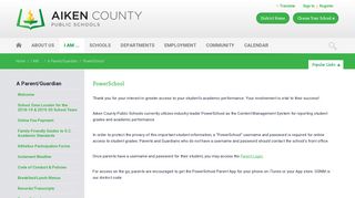 A Parent/Guardian / PowerSchool - Aiken County Public School District