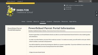 PowerSchool Parent Portal Information - Hamilton Traditional School