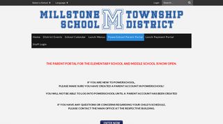 PowerSchool Parent Portal - Millstone Township School District