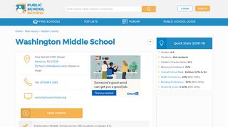 Washington Middle School Profile (2018-19) | Harrison, NJ